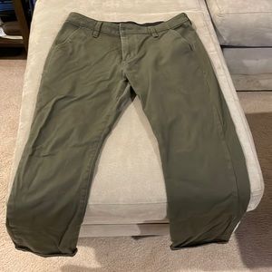 Levi’s grey-green slacks.